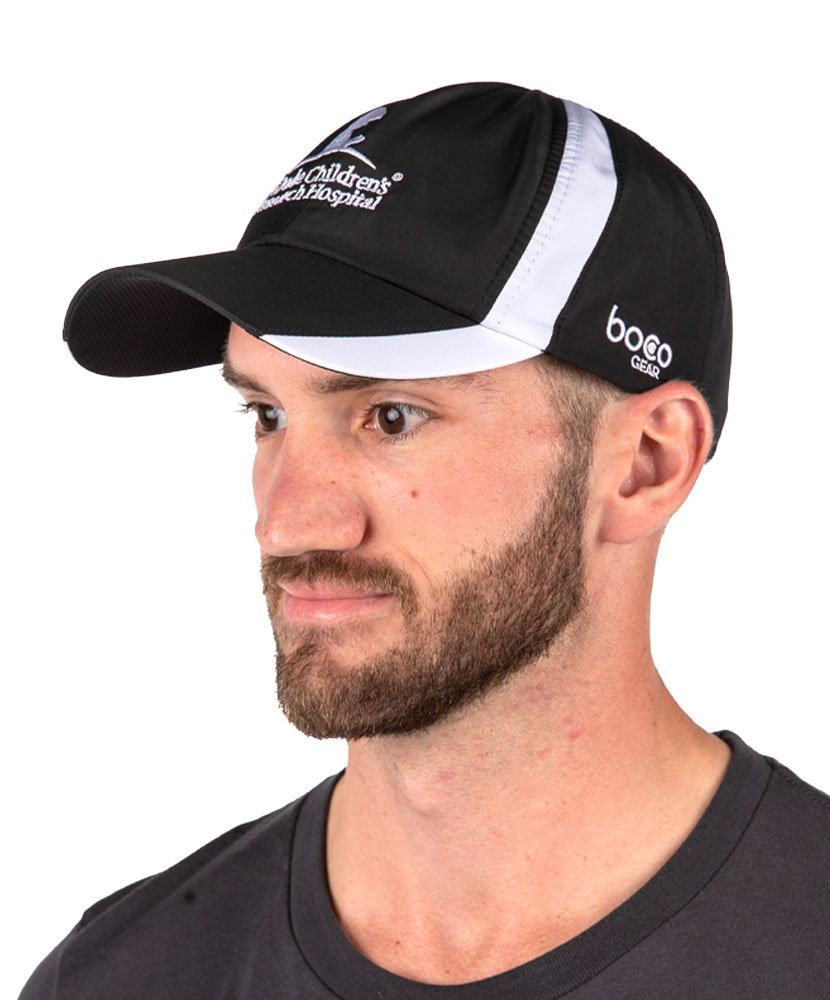 Color Block Running Hat Black and White